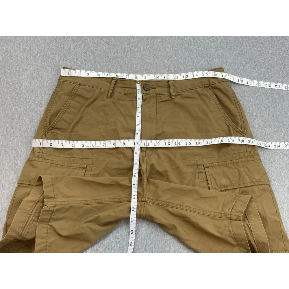 Levis Shorts Mens 33 Brown 100% Cotton Two Horse Ripstop Cargo 9.5